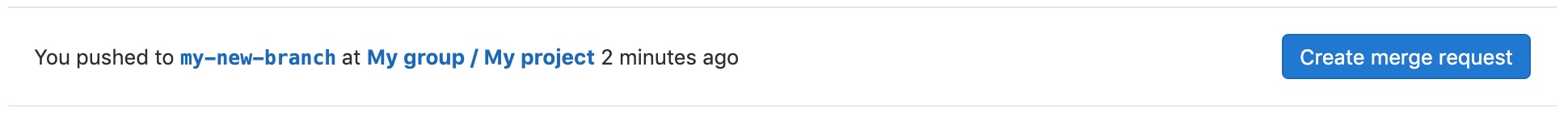 Create merge request button